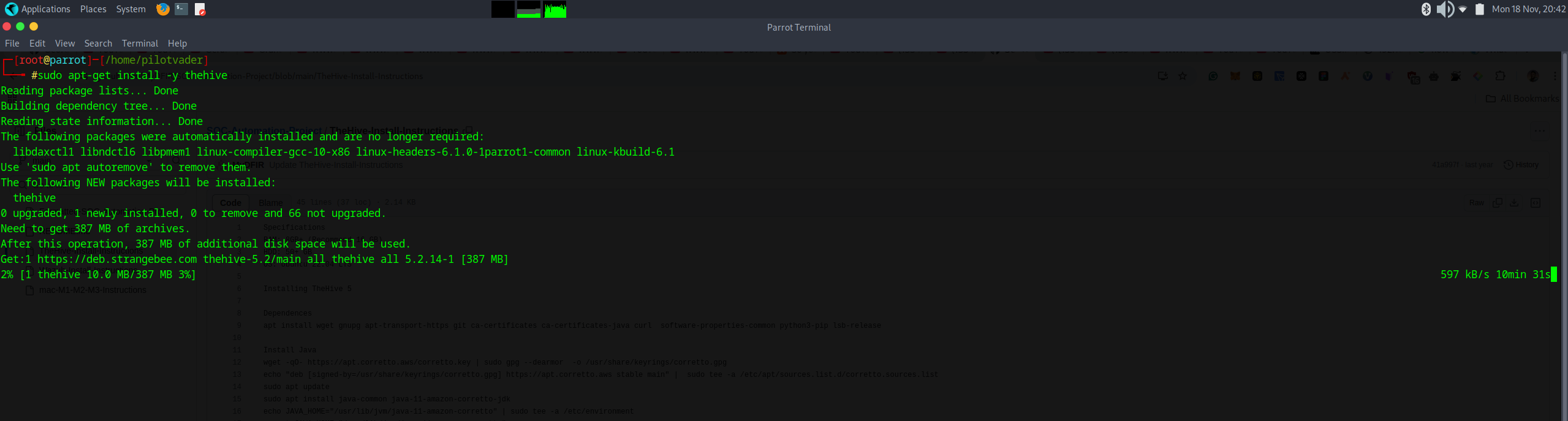 TheHive Installation in Parrot OS